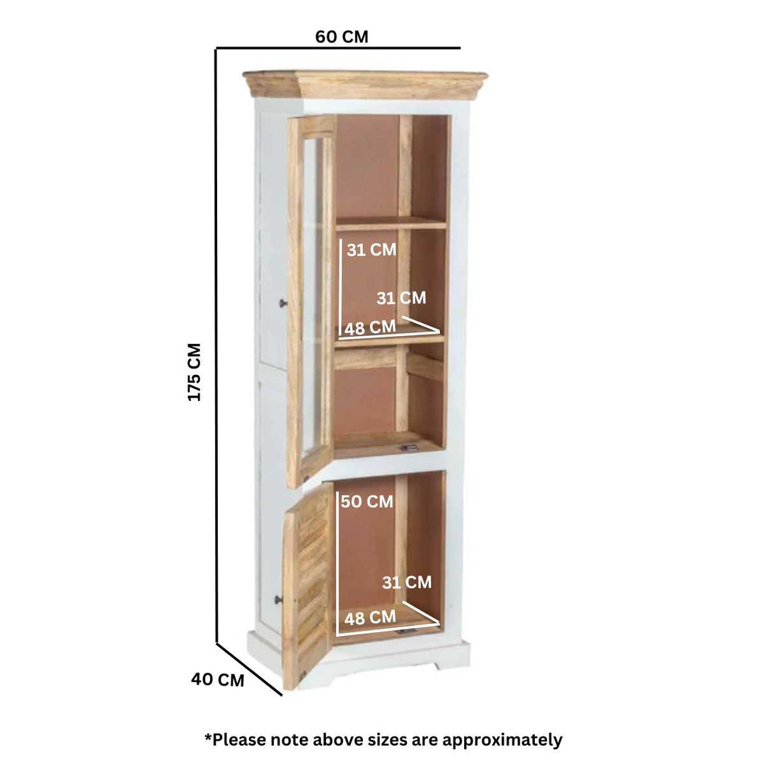 Alfie Wood Bookcase/Display Cabinet - 3 Shelves & 1 Door