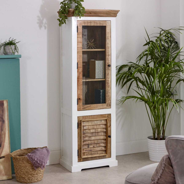 Alfie Wood Bookcase/Display Cabinet - 3 Shelves & 1 Door