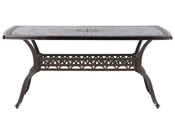 Lizzano Garden Dining Table 165 cm 102 cm Metal Dark Brown