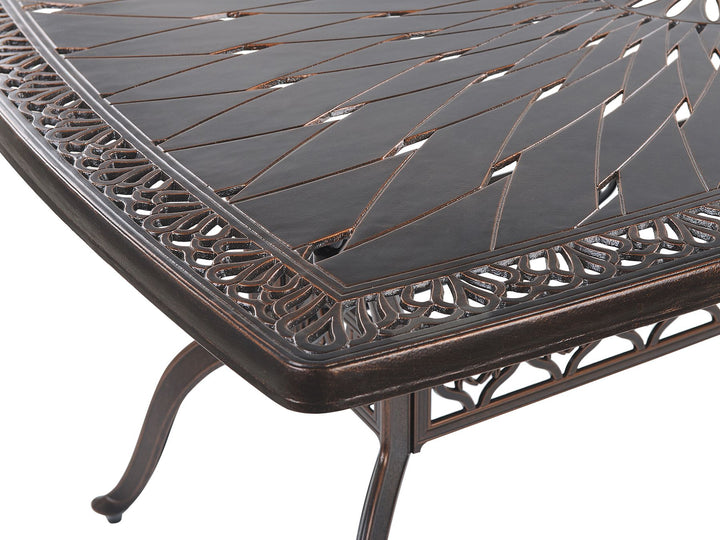 Lizzano Garden Dining Table 165 cm 102 cm Metal Dark Brown