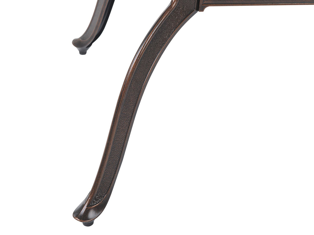 Lizzano Garden Dining Table 165 cm 102 cm Metal Dark Brown