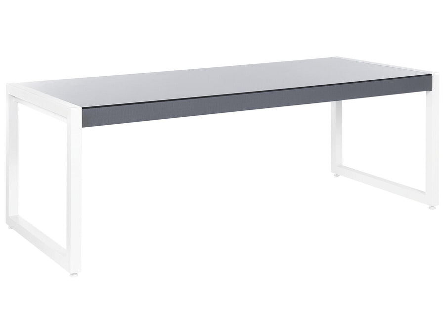 Bacoli Garden Dining Table 210 cm 90 cm Glass Off-White