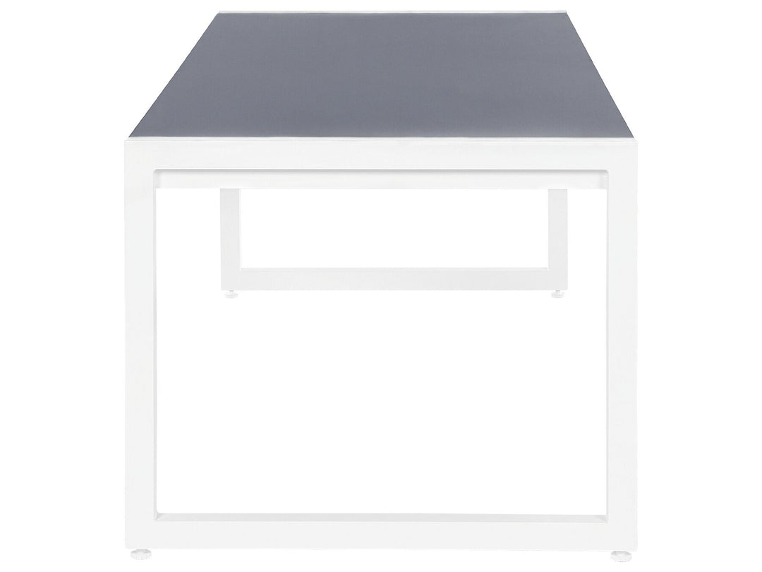 Bacoli Garden Dining Table 210 cm 90 cm Glass Off-White