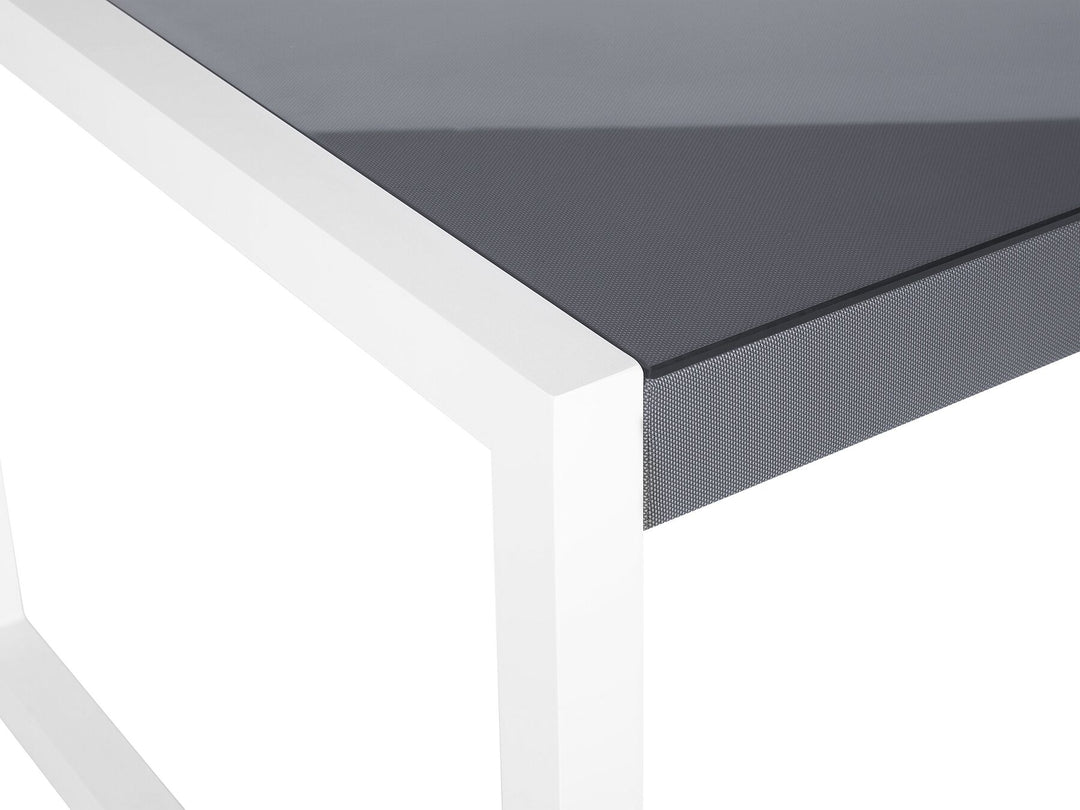 Bacoli Garden Dining Table 210 cm 90 cm Glass Off-White