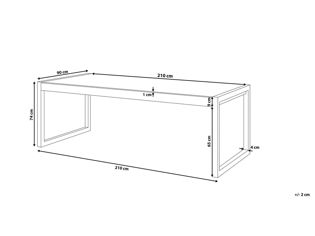Bacoli Garden Dining Table 210 cm 90 cm Glass Off-White