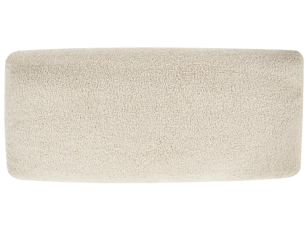 Sofa Bed 3 Seater Boucle Off-White with Storage Ellie