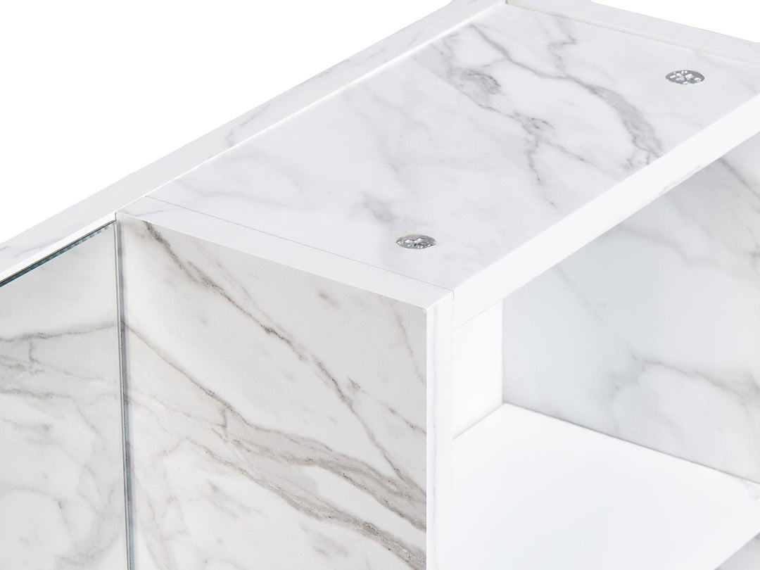 Bathroom Wall Mounted Mirror Cabinet 60 cm 54 cm White Marble Jooinville