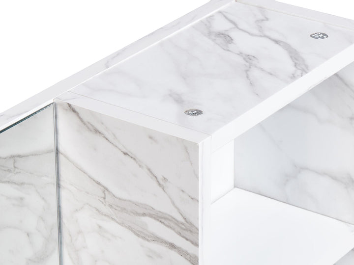 Bathroom Wall Mounted Mirror Cabinet 60 cm 54 cm White Marble Jooinville