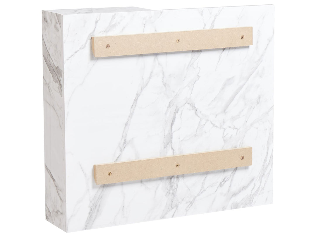 Bathroom Wall Mounted Mirror Cabinet 60 cm 54 cm White Marble Jooinville