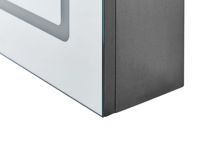 Bathroom Wall Mounted Mirror Cabinet LED 40 cm 60 cm Black Condor