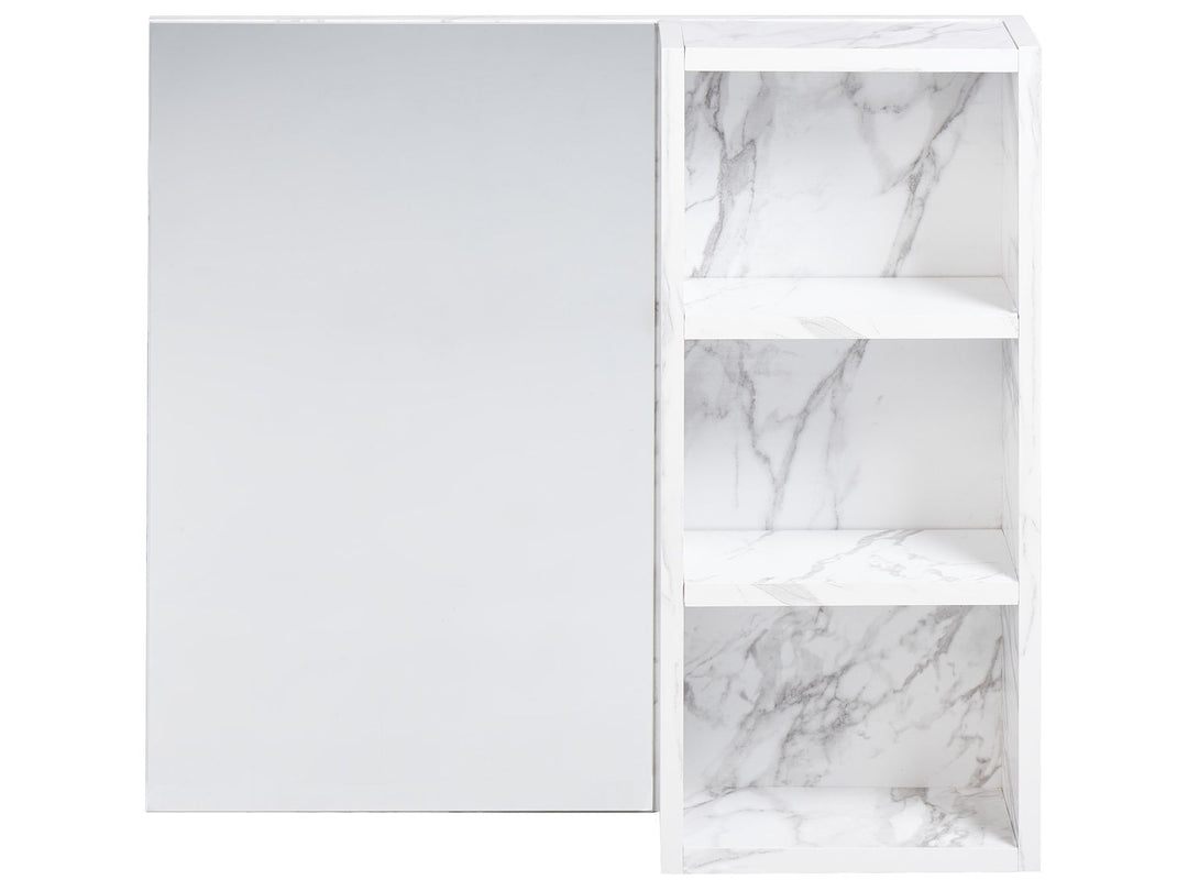 Bathroom Wall Mounted Mirror Cabinet 60 cm 54 cm White Marble Jooinville
