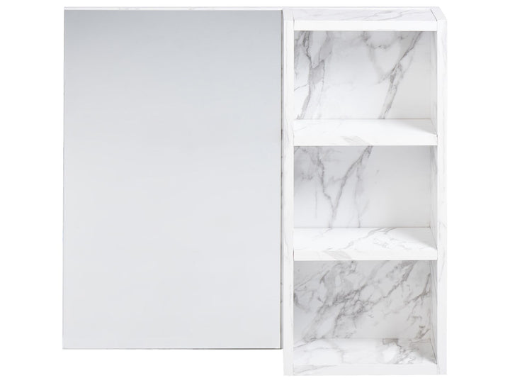 Bathroom Wall Mounted Mirror Cabinet 60 cm 54 cm White Marble Jooinville
