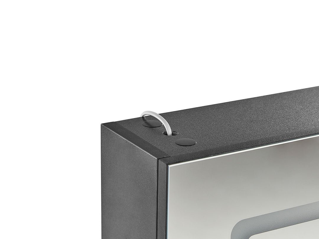Bathroom Wall Mounted Mirror Cabinet LED 40 cm 60 cm Black Condor