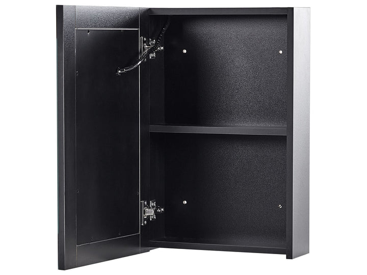 Bathroom Wall Mounted Mirror Cabinet LED 40 cm 60 cm Black Condor