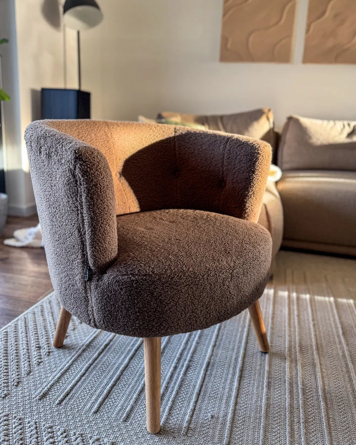 Armchair Boucle Brown Tolzmann