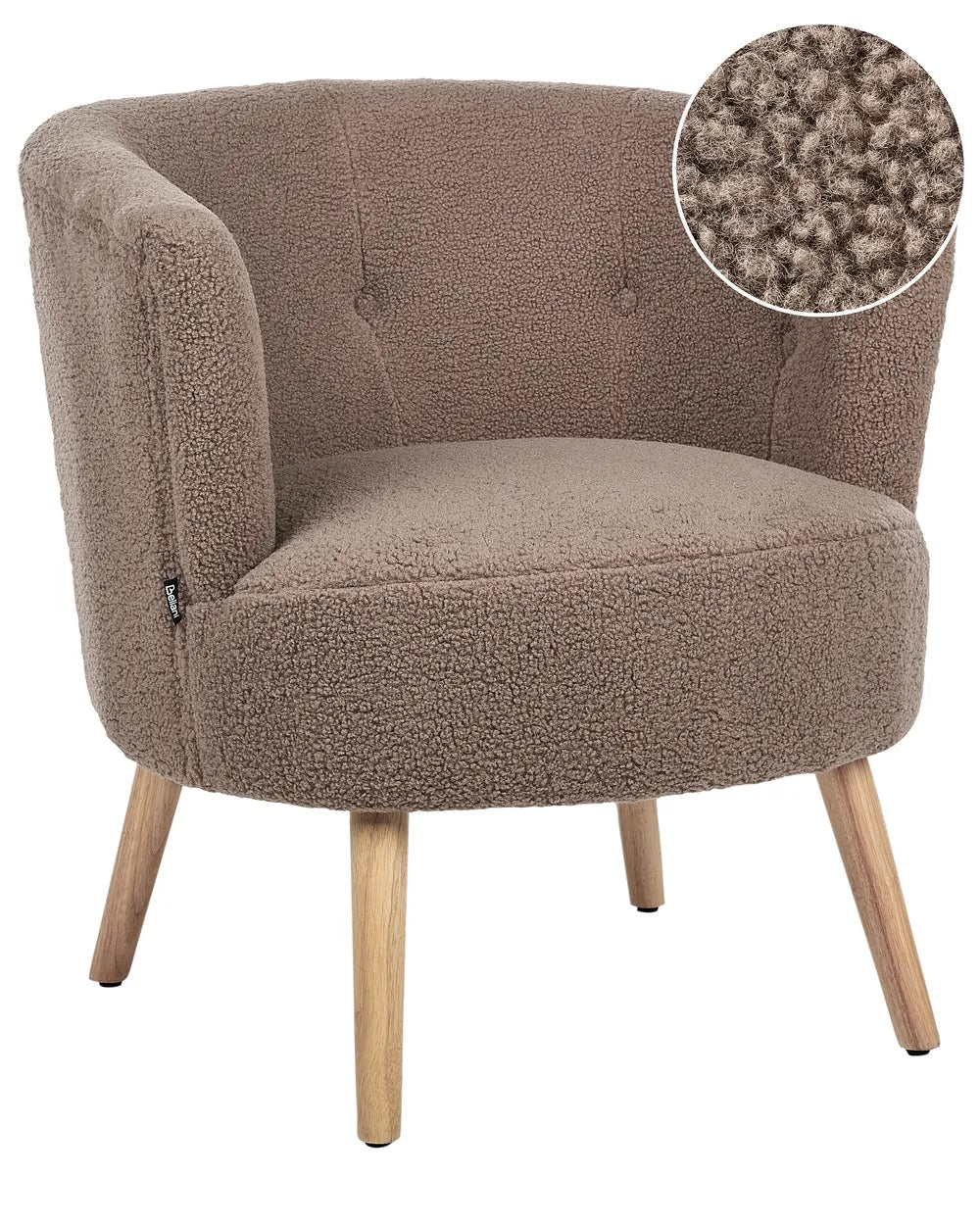 Armchair Boucle Brown Tolzmann