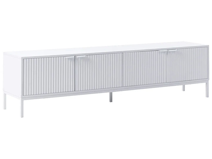 White TV stand with storage