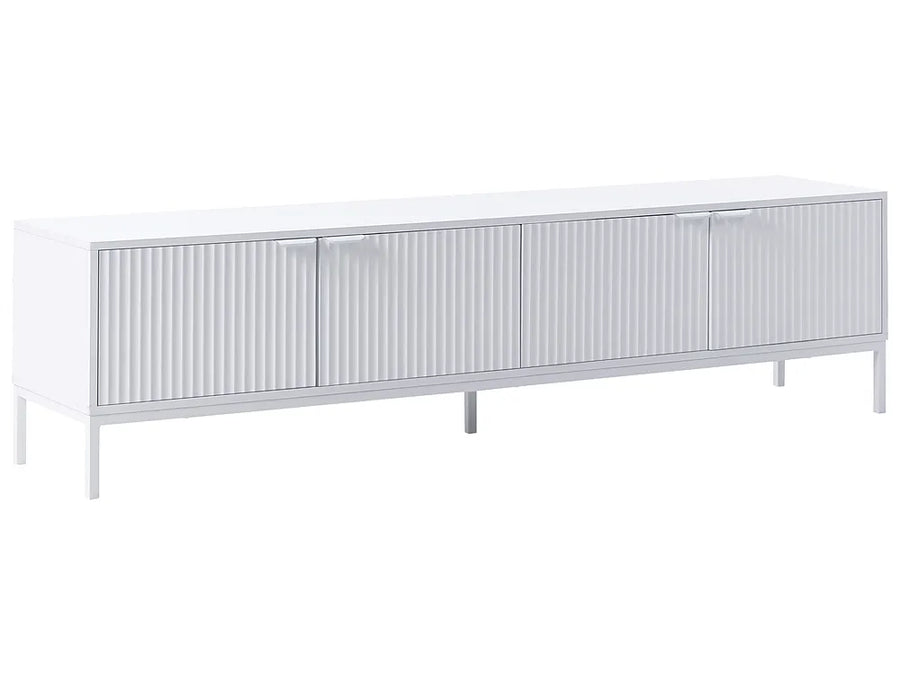 White TV stand with storage