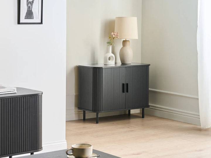 Modern black sideboard with cabinet storage