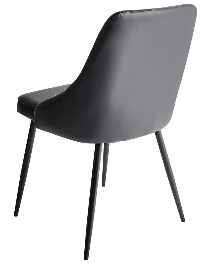 Set of 2 Dining Chairs Faux Leather Black Berlin