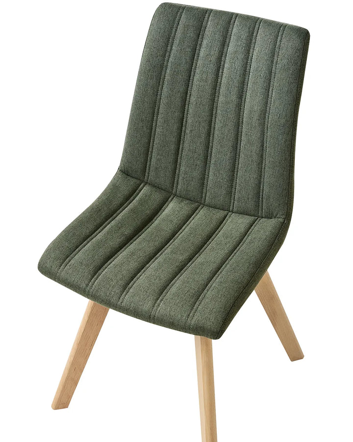 Set of 2 Dining Chairs Fabric Dark Green Aurelie