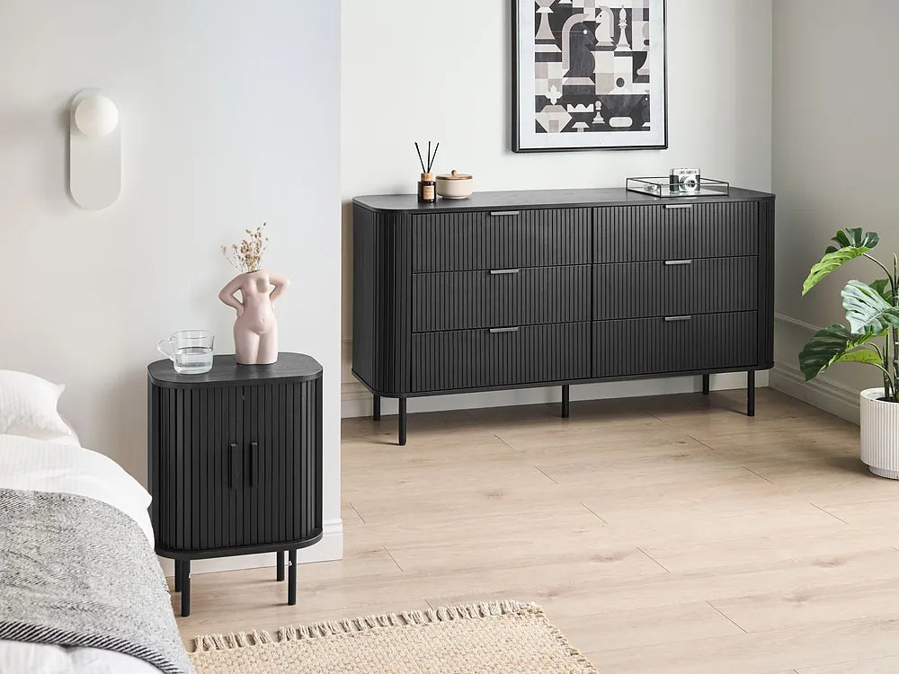 Contemporary black bedside table for bedroom