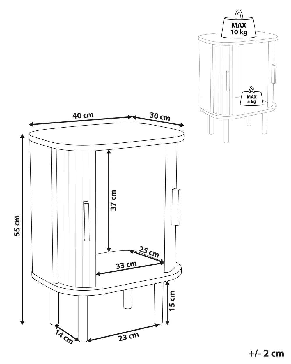 Bedside Table Dark Brown Adelyn