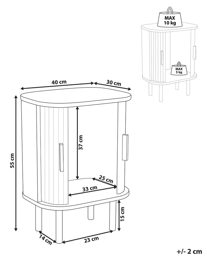 Bedside Table Dark Brown Adelyn