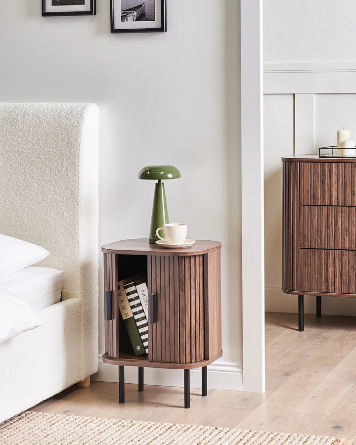Modern dark brown bedside cabinet