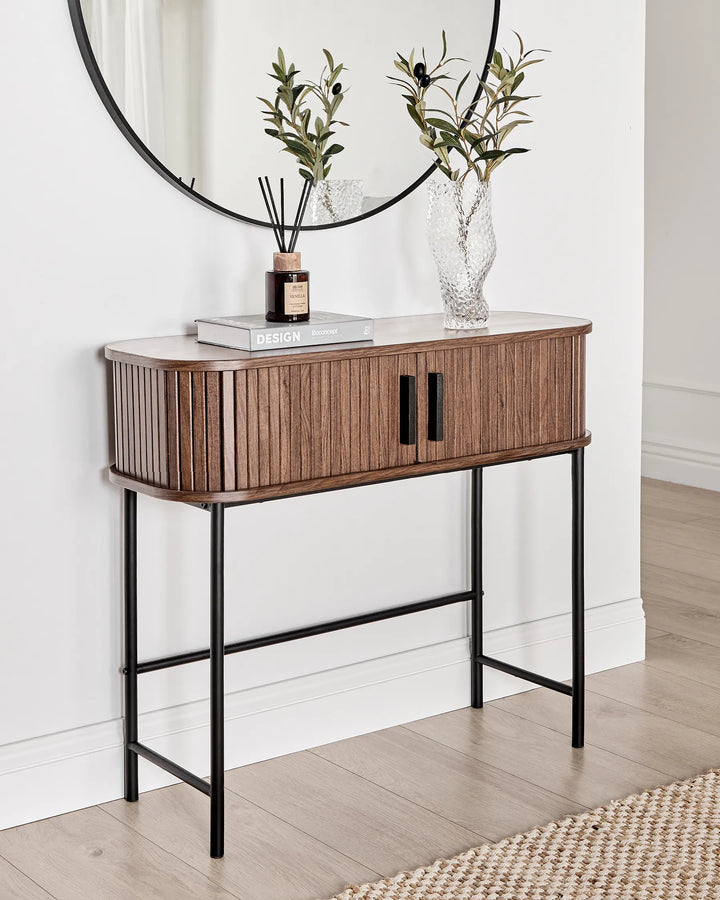 Dark brown console table