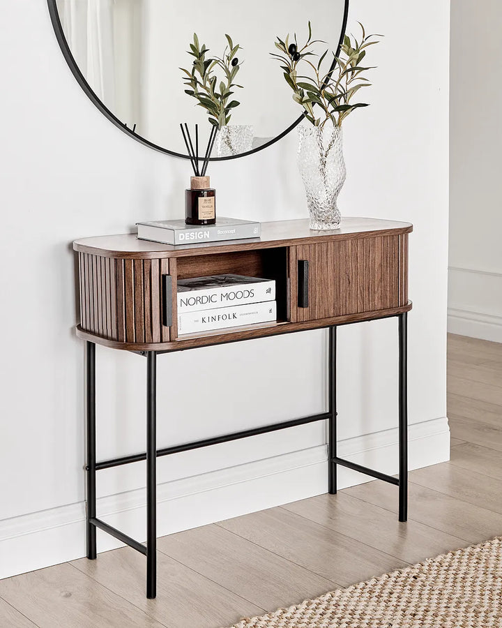 Modern dark brown hallway table