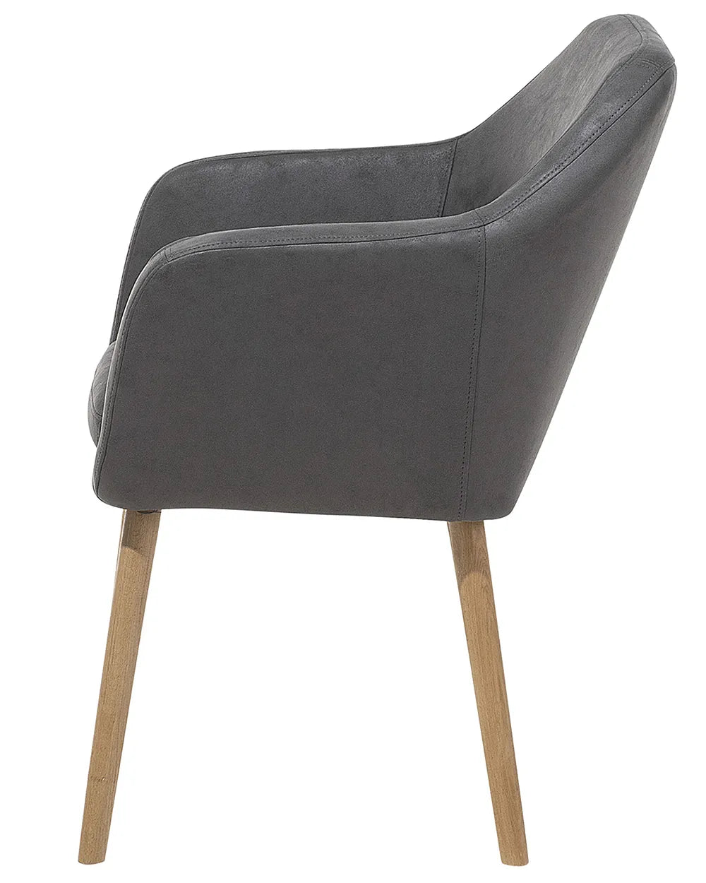 Dining Chair Faux Leather Grey Texas