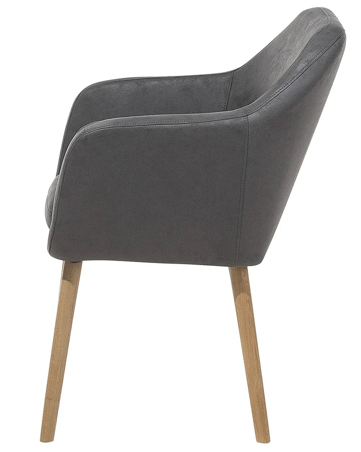 Dining Chair Faux Leather Grey Texas