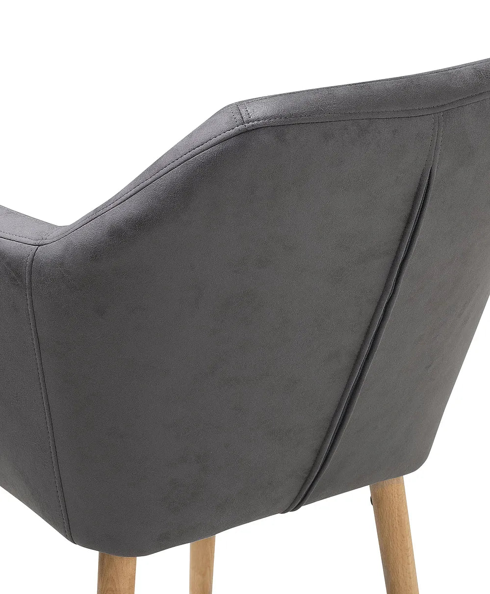 Dining Chair Faux Leather Grey Texas