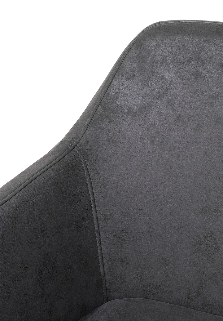 Dining Chair Faux Leather Grey Texas