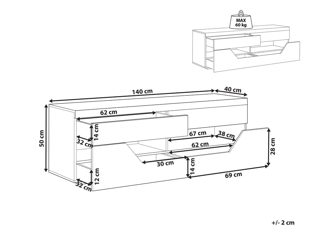 TV Stand Brown/ White Chiel