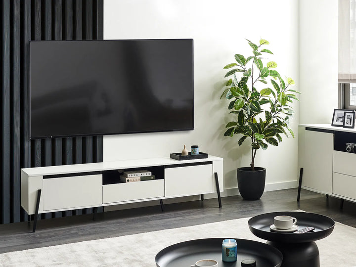 Modern white TV unit