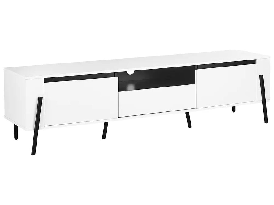 White TV stand with storage