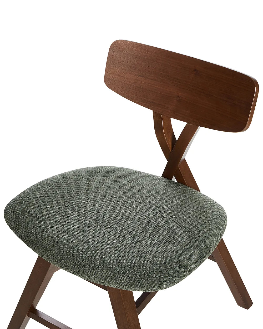 Set of 2 Dining Chairs Wood Dark Brown/Green Shelly