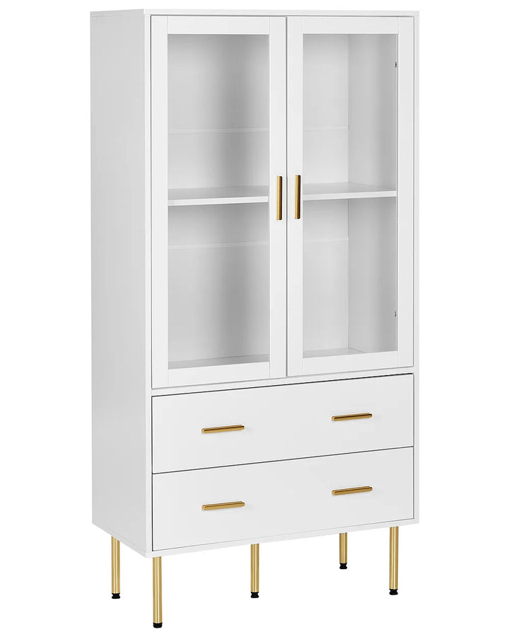 White display cabinet with glass doors