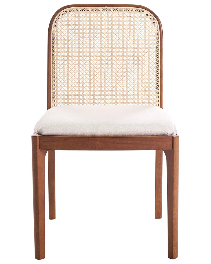 Set of 2 Dining Chairs Fabric Brown/Beige Deena