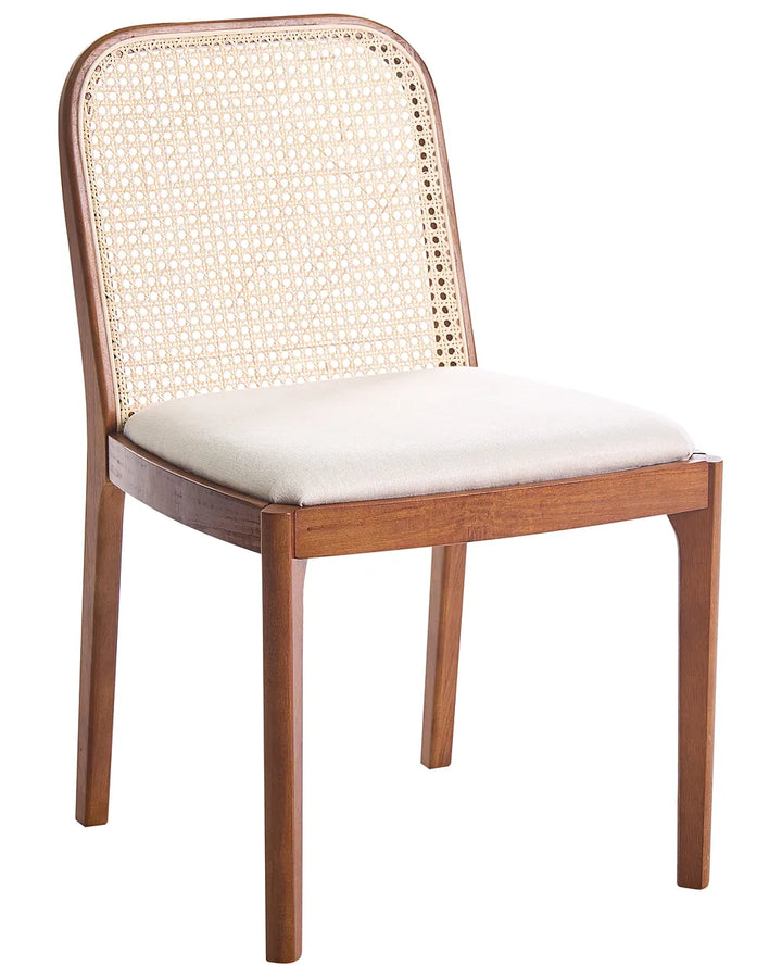Set of 2 Dining Chairs Fabric Brown/Beige Deena