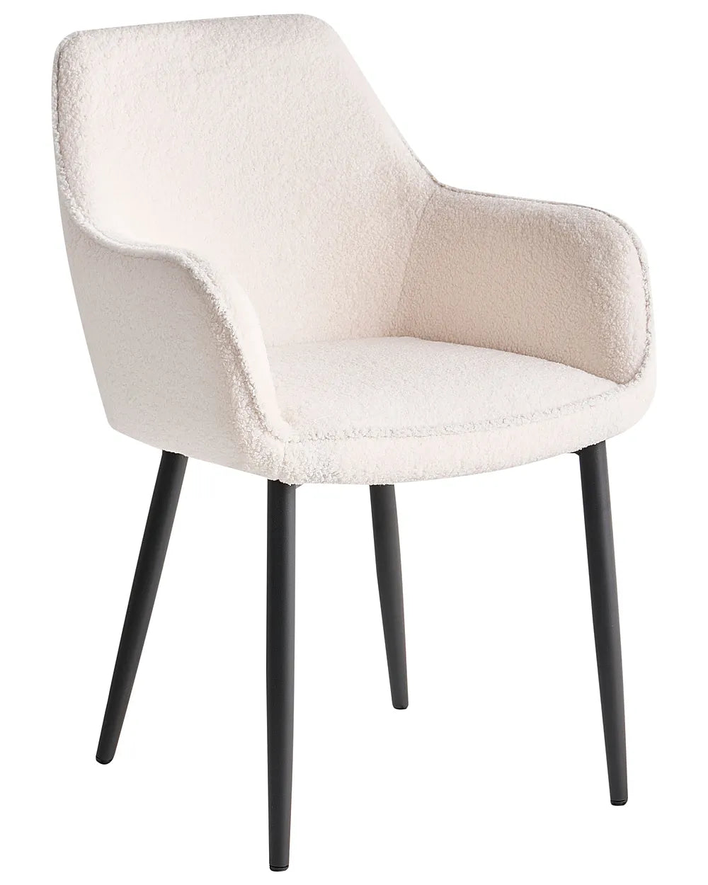Set of 2 Dining Chairs Boucle White Vonte