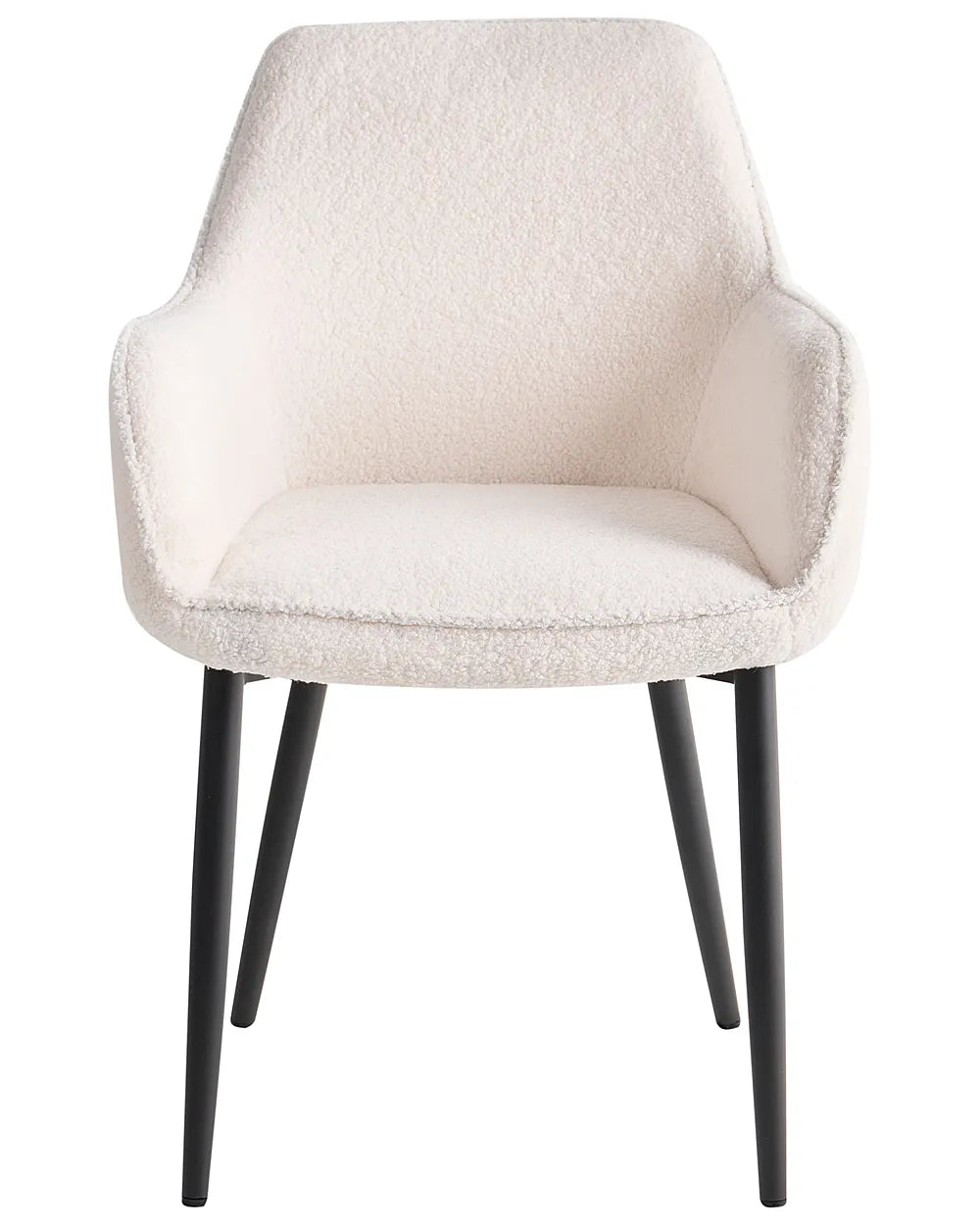Set of 2 Dining Chairs Boucle White Vonte