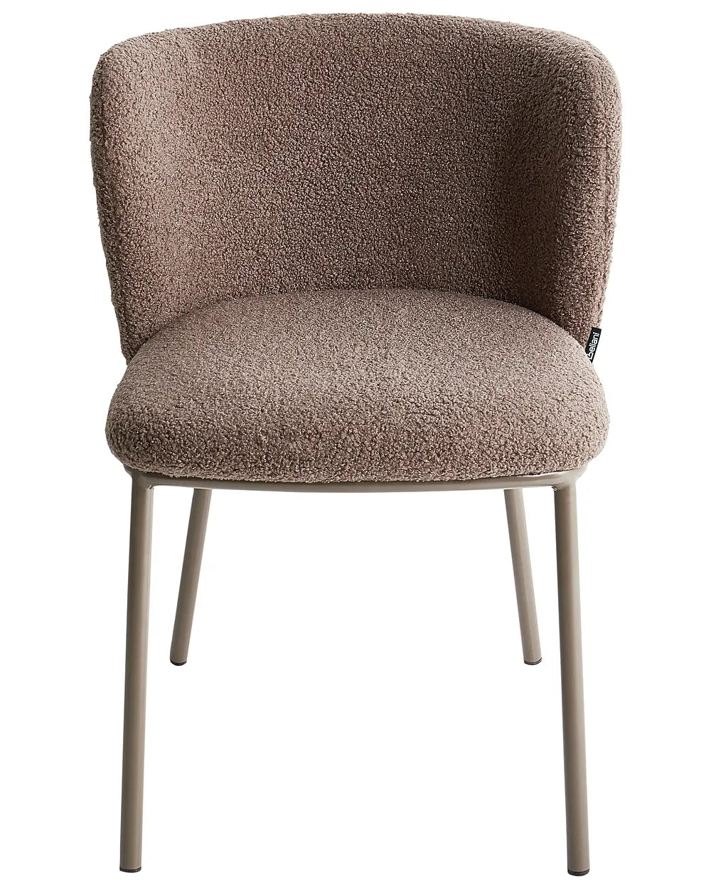 Set of 2 Dining Chairs Boucle Light Brown Summer