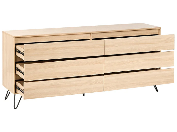 6 Drawer Chest Light Brown Canme