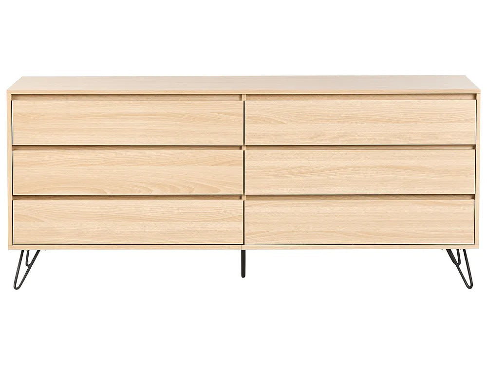 6 Drawer Chest Light Brown Canme