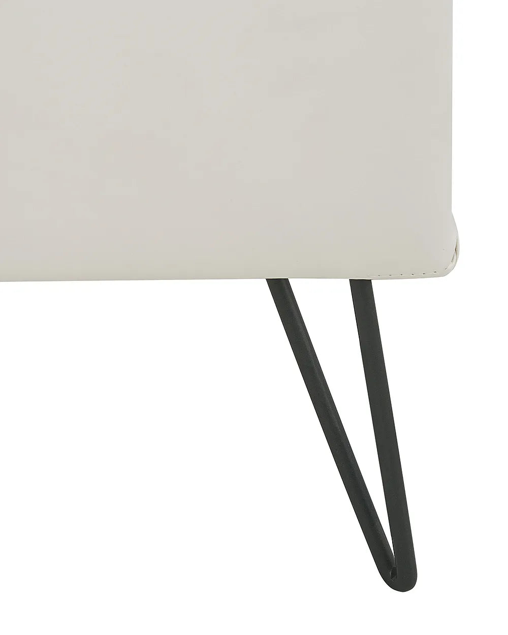 1 Drawer Bedside Table Faux Leather White Leavitt
