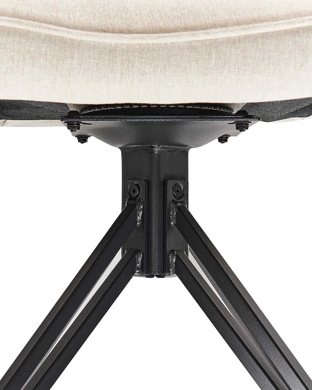 Set of 2 Dining Chairs Swivel Fabric Light Beige Maggie