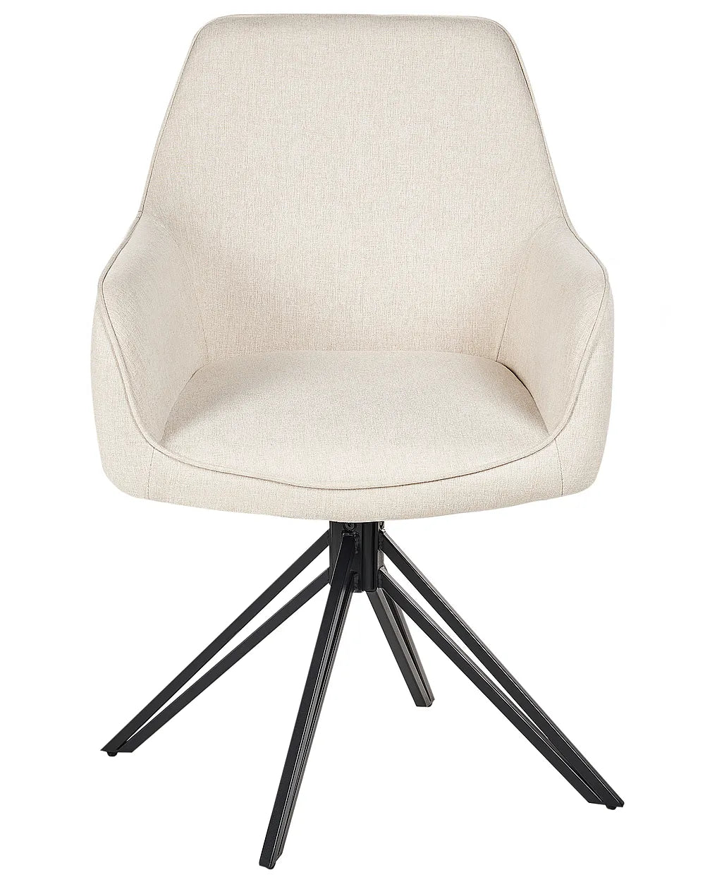 Set of 2 Dining Chairs Swivel Fabric Light Beige Maggie